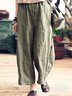Casual Pockets Linen Pants